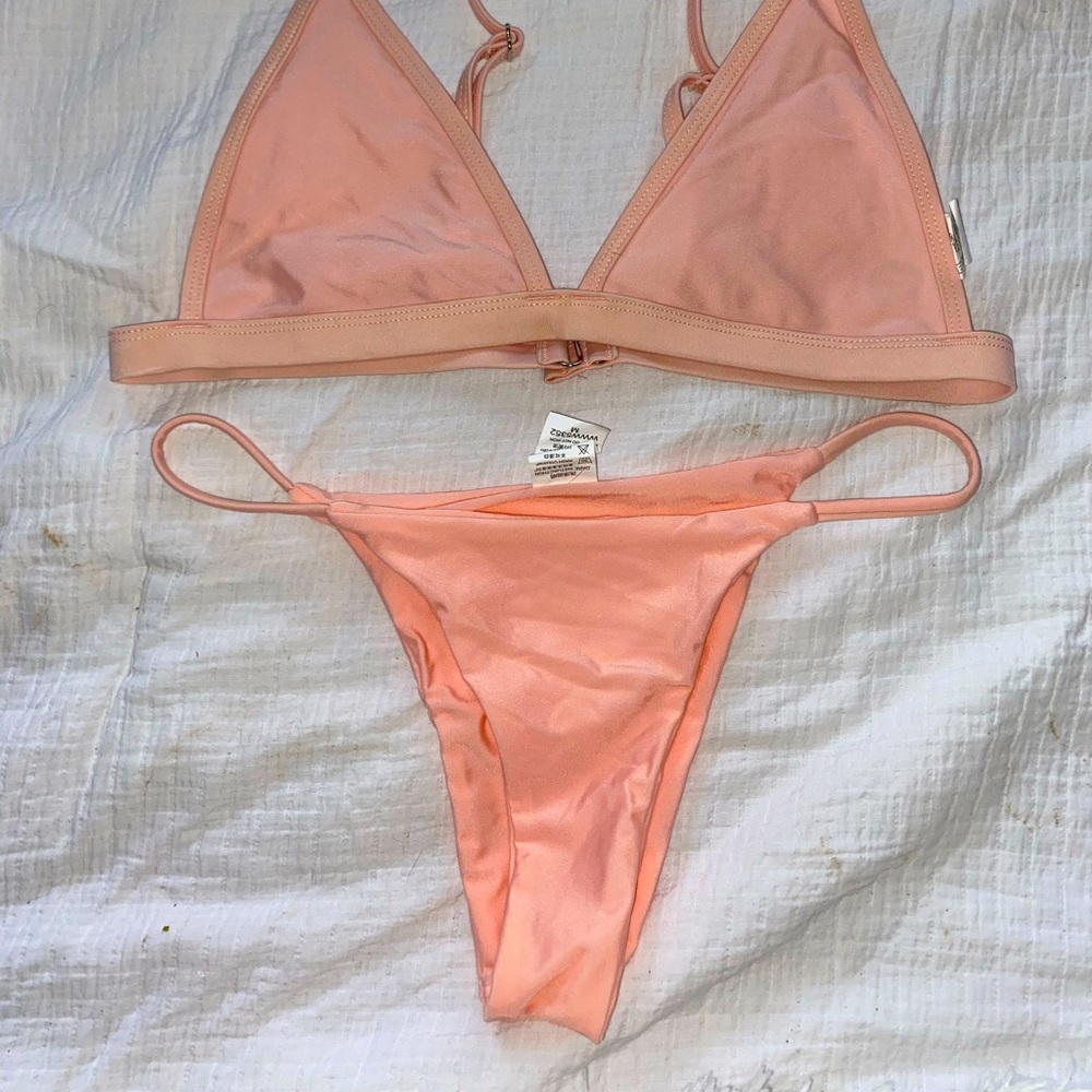 Zaful peach thong bikini